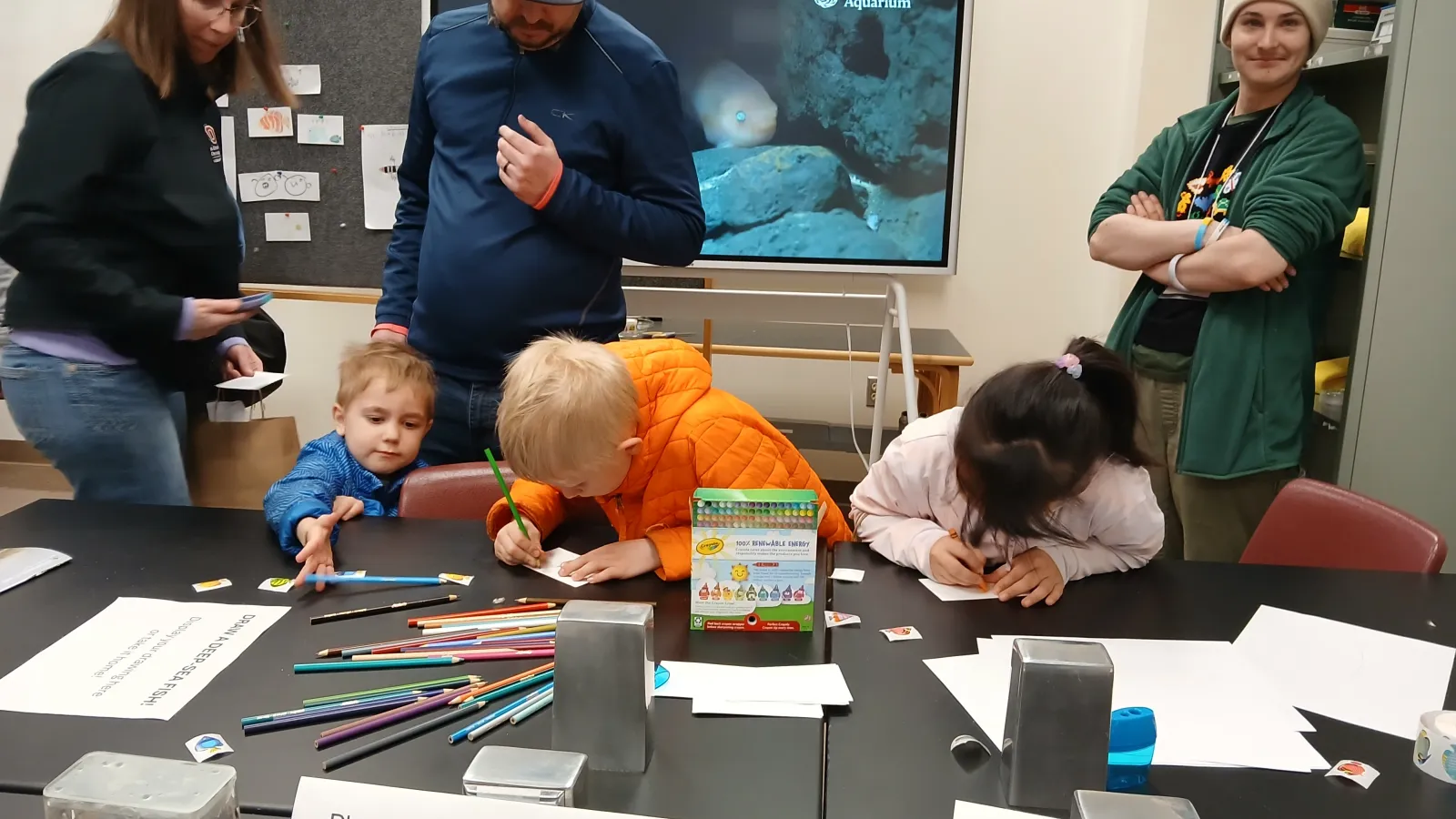Children drawing.
