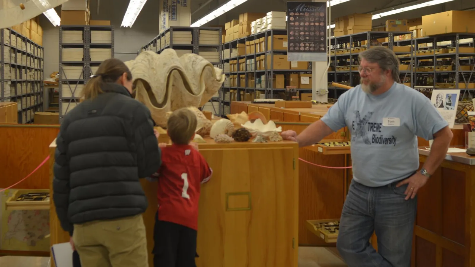 Tom Watters at the Mollusc Collection during 2011 Museum Open House
