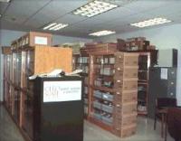 shelves stacked with open reel tapes